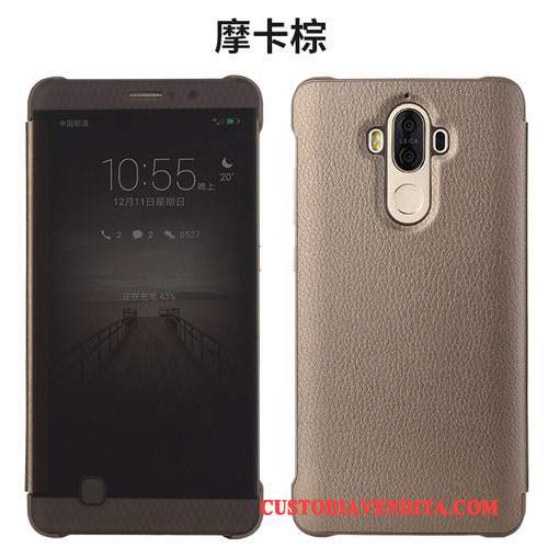 Custodia Huawei Mate 9 Pelle Telefono Oro, Cover Huawei Mate 9 Protezione Anti-caduta Tutto Incluso