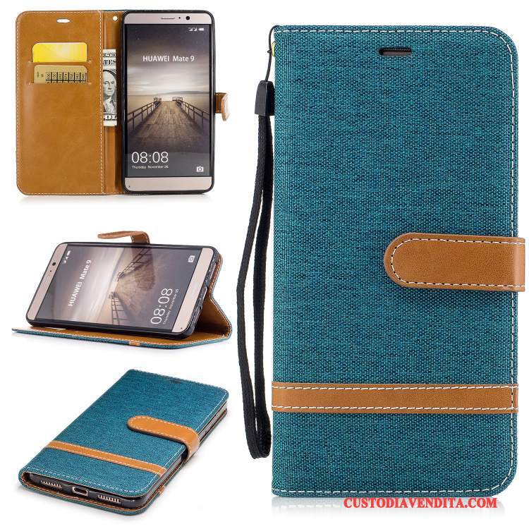 Custodia Huawei Mate 9 Pelle Telefono Rosso, Cover Huawei Mate 9 Folio Supporto Anti-caduta