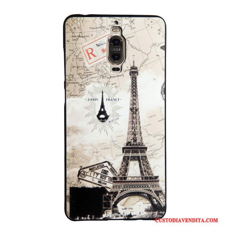 Custodia Huawei Mate 9 Pro Cartone Animato Nero Ornamenti Appesi, Cover Huawei Mate 9 Pro Protezione Telefono