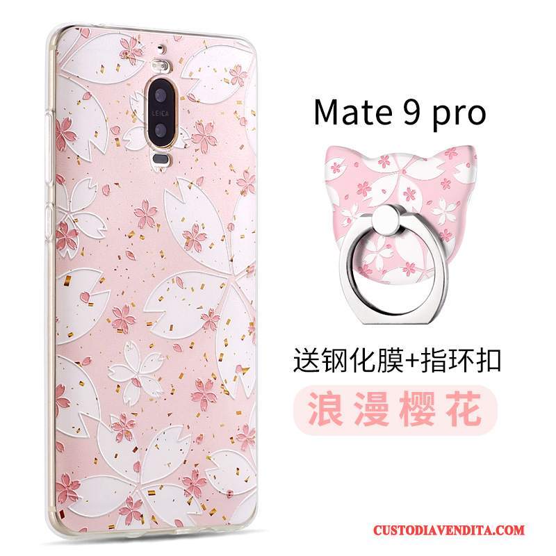 Custodia Huawei Mate 9 Pro Creativo Nuovo Morbido, Cover Huawei Mate 9 Pro Silicone Telefono Rosa