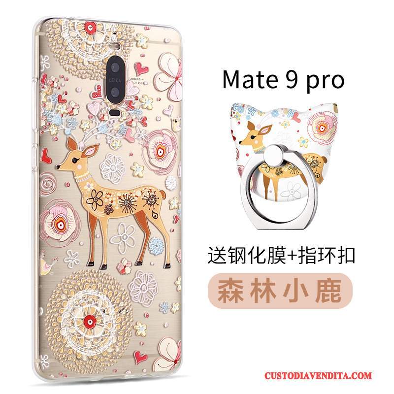 Custodia Huawei Mate 9 Pro Creativo Nuovo Morbido, Cover Huawei Mate 9 Pro Silicone Telefono Rosa