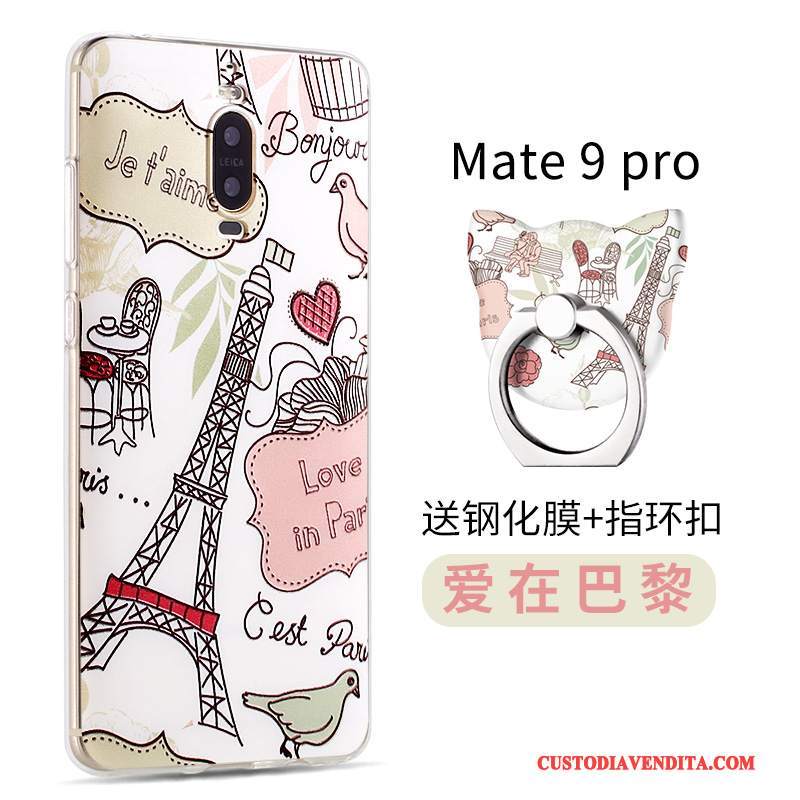 Custodia Huawei Mate 9 Pro Creativo Nuovo Morbido, Cover Huawei Mate 9 Pro Silicone Telefono Rosa