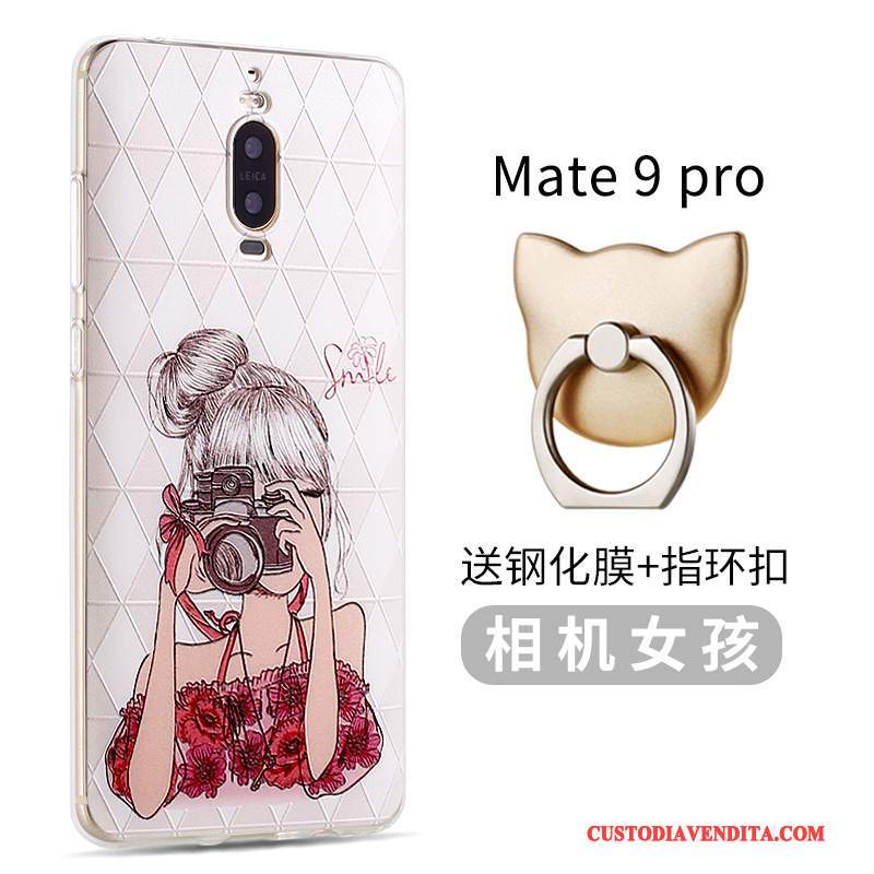 Custodia Huawei Mate 9 Pro Creativo Nuovo Morbido, Cover Huawei Mate 9 Pro Silicone Telefono Rosa