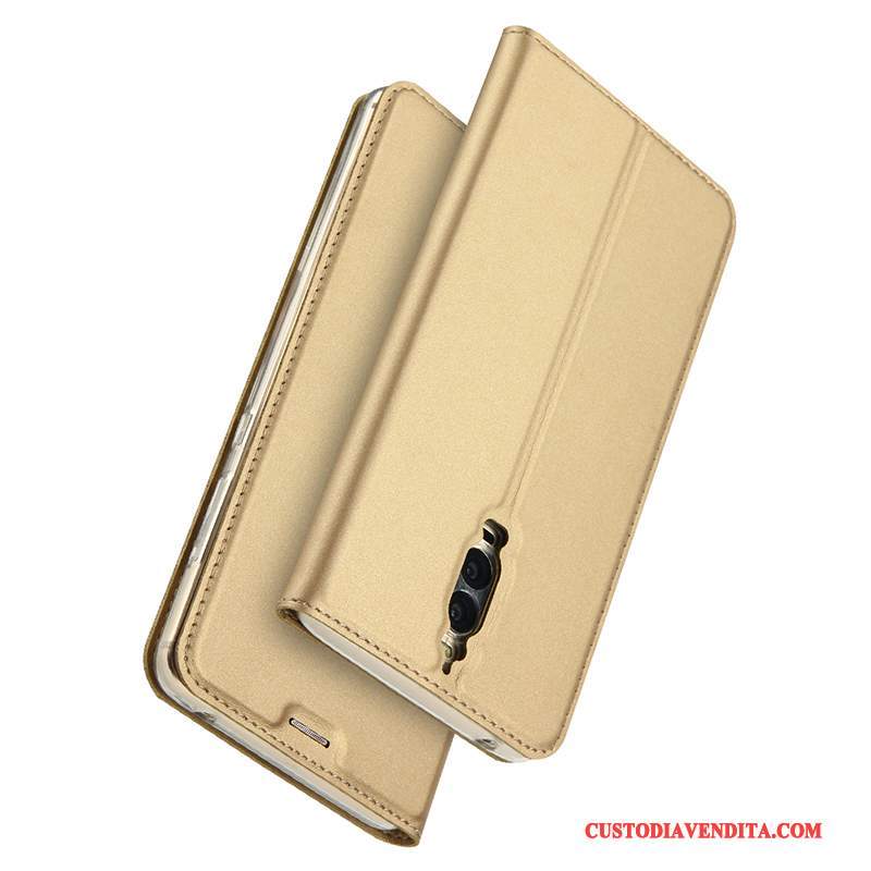 Custodia Huawei Mate 9 Pro Folio Oro Affari, Cover Huawei Mate 9 Pro Pelle Carta Supporto