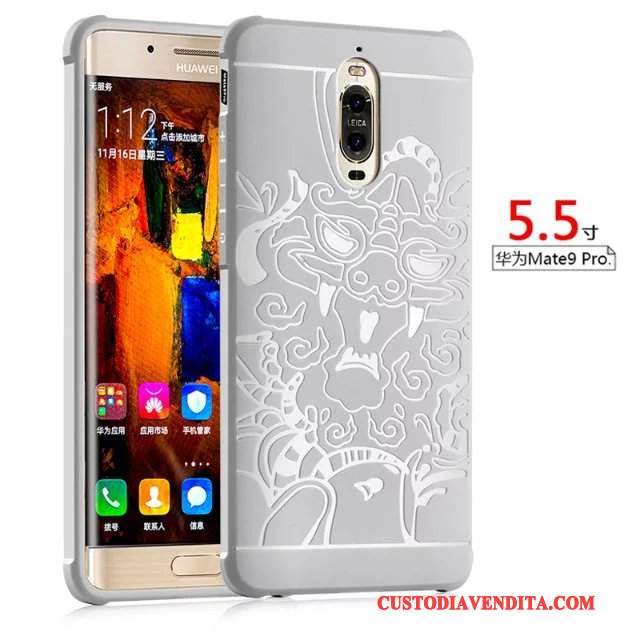 Custodia Huawei Mate 9 Pro Goffratura Morbido Anti-caduta, Cover Huawei Mate 9 Pro Silicone Telefono Tutto Incluso