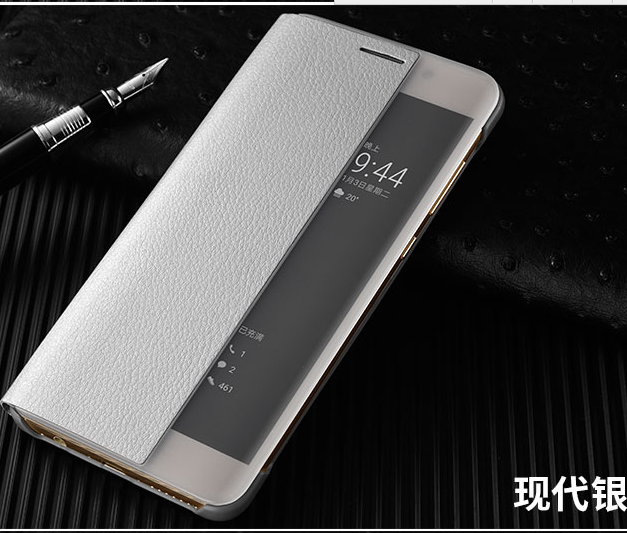 Custodia Huawei Mate 9 Pro Pelle Colore Profondotelefono, Cover Huawei Mate 9 Pro Folio Anti-caduta Grigio