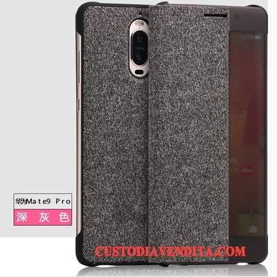 Custodia Huawei Mate 9 Pro Pelle Colore Profondotelefono, Cover Huawei Mate 9 Pro Folio Anti-caduta Grigio