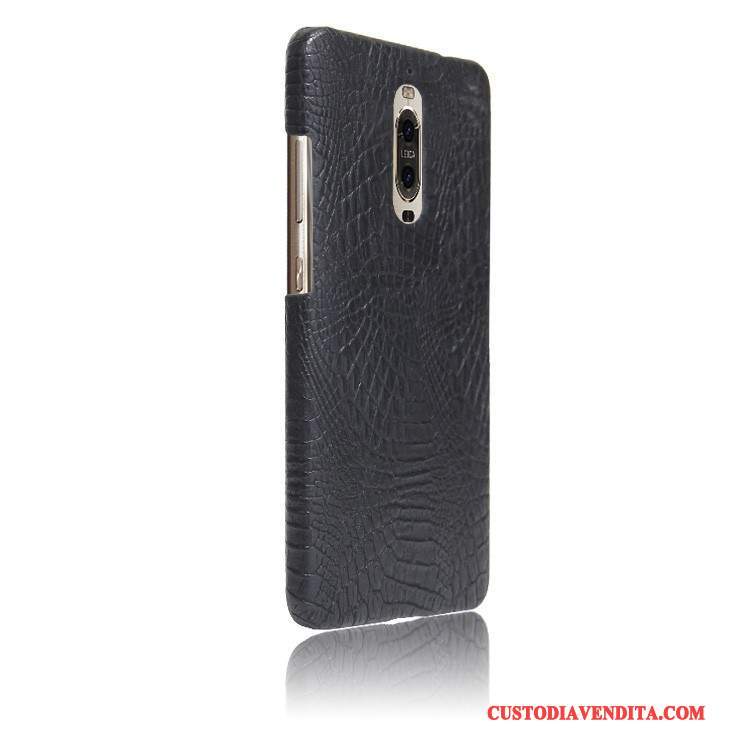 Custodia Huawei Mate 9 Pro Pelle Giallotelefono, Cover Huawei Mate 9 Pro Protezione Modello Coccodrillo