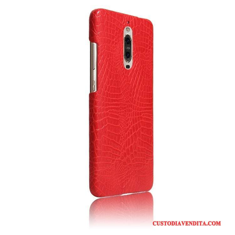 Custodia Huawei Mate 9 Pro Pelle Giallotelefono, Cover Huawei Mate 9 Pro Protezione Modello Coccodrillo