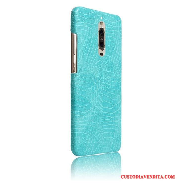 Custodia Huawei Mate 9 Pro Pelle Giallotelefono, Cover Huawei Mate 9 Pro Protezione Modello Coccodrillo