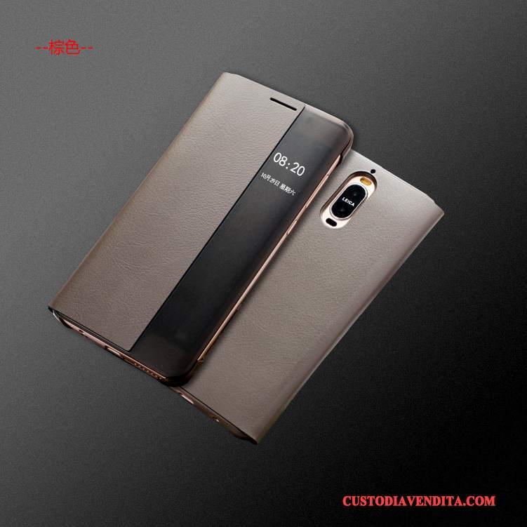 Custodia Huawei Mate 9 Pro Pelle Grigiotelefono, Cover Huawei Mate 9 Pro Protezione