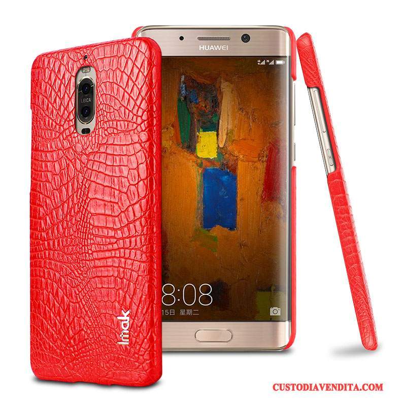 Custodia Huawei Mate 9 Pro Pelle Modello Coccodrillotelefono, Cover Huawei Mate 9 Pro Protezione Rosso Anti-caduta