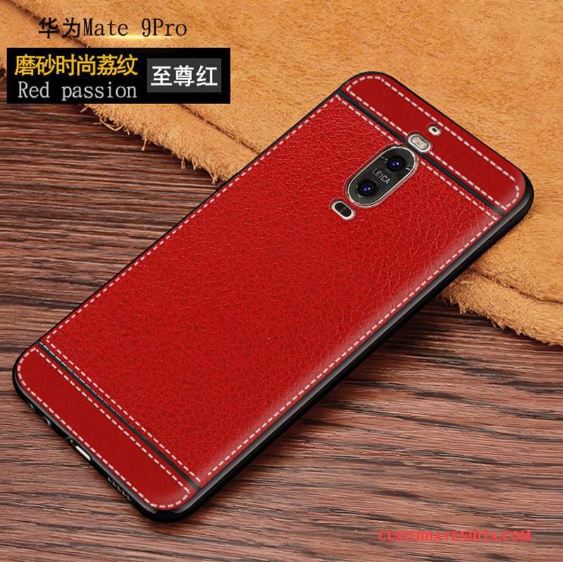 Custodia Huawei Mate 9 Pro Pelle Morbido Marrone, Cover Huawei Mate 9 Pro Silicone Telefono