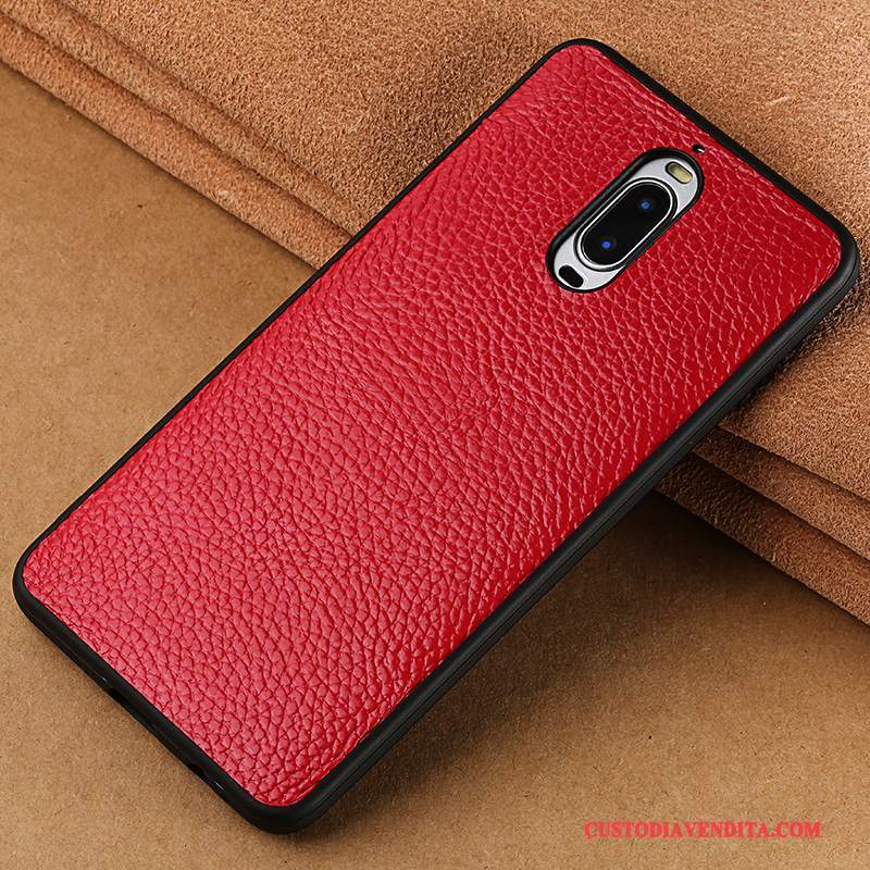 Custodia Huawei Mate 9 Pro Pelle Tutto Incluso Anti-caduta, Cover Huawei Mate 9 Pro Creativo Telefono Rosso