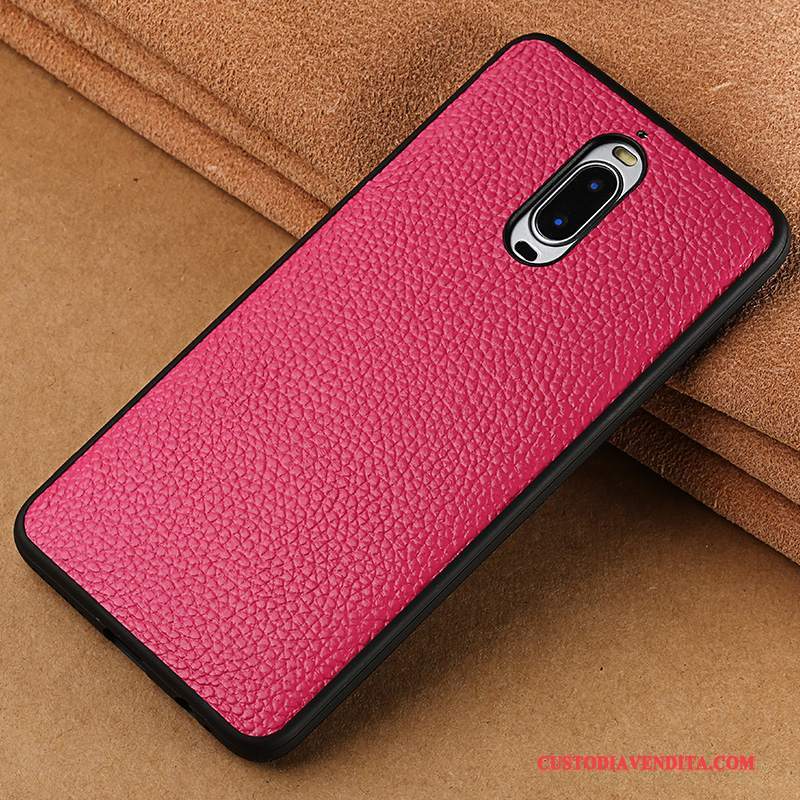 Custodia Huawei Mate 9 Pro Pelle Tutto Incluso Anti-caduta, Cover Huawei Mate 9 Pro Creativo Telefono Rosso