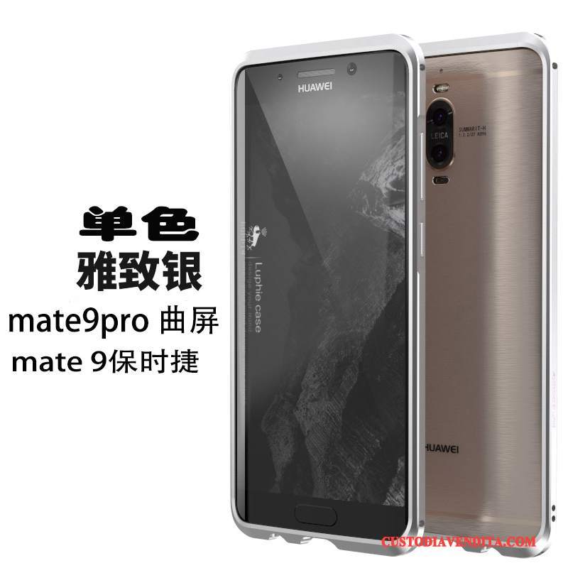 Custodia Huawei Mate 9 Pro Protezione Argentotelefono, Cover Huawei Mate 9 Pro Telaio Metallo