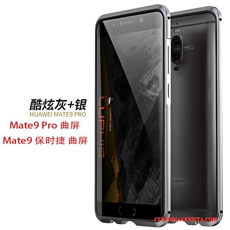 Custodia Huawei Mate 9 Pro Protezione Argentotelefono, Cover Huawei Mate 9 Pro Telaio Metallo