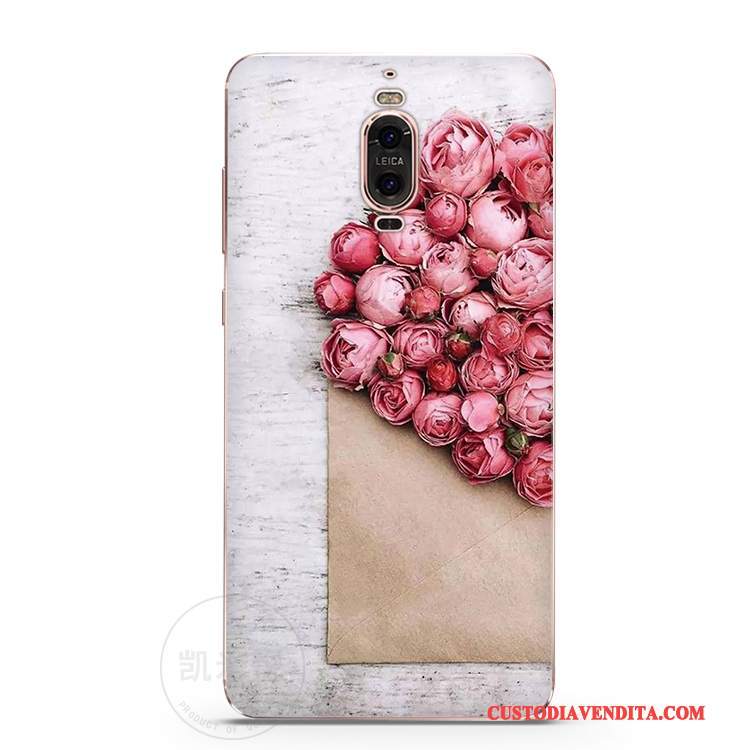 Custodia Huawei Mate 9 Pro Silicone Europa Fiori, Cover Huawei Mate 9 Pro Protezione Rosa Bello