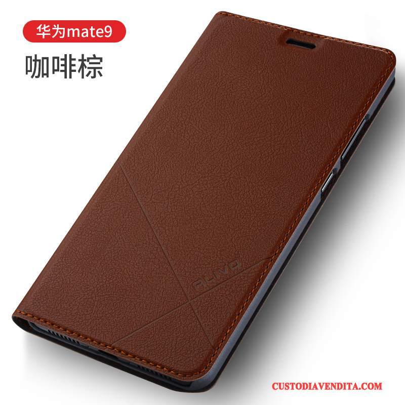 Custodia Huawei Mate 9 Protezione Anti-caduta Oro, Cover Huawei Mate 9 Pelle Telefono