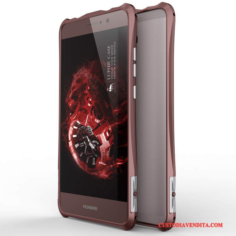 Custodia Huawei Mate 9 Protezione Rosso Telaio, Cover Huawei Mate 9 Telefono Metallo