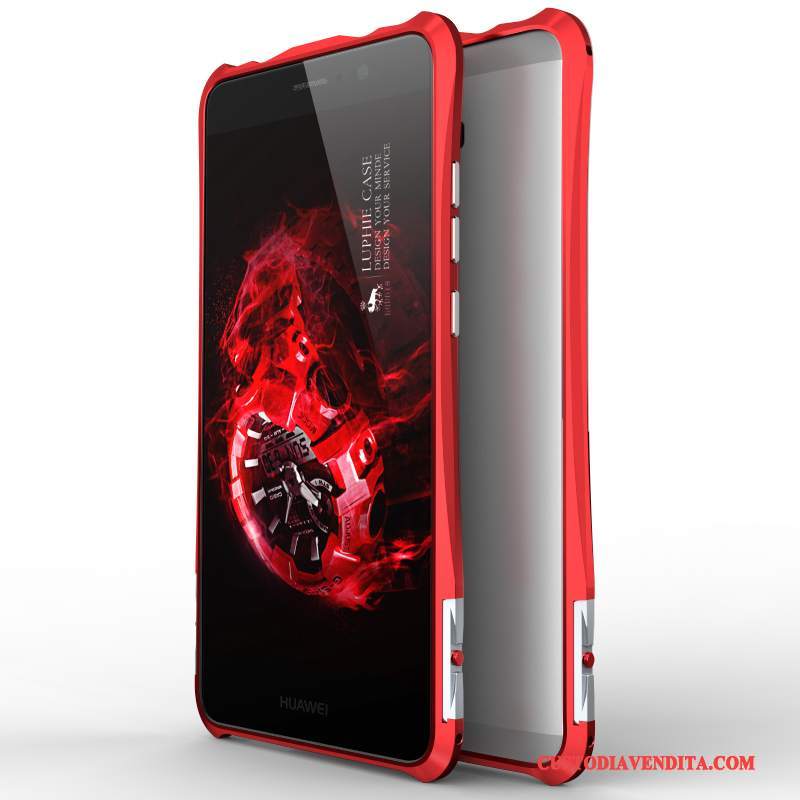 Custodia Huawei Mate 9 Protezione Rosso Telaio, Cover Huawei Mate 9 Telefono Metallo