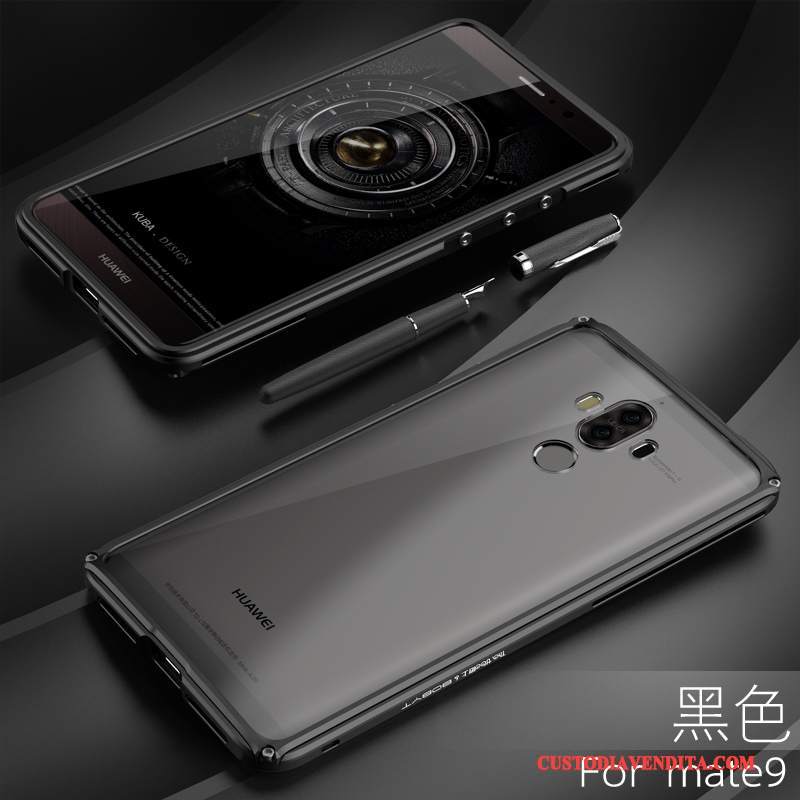 Custodia Huawei Mate 9 Protezione Telaio Metallo, Cover Huawei Mate 9 Argentotelefono