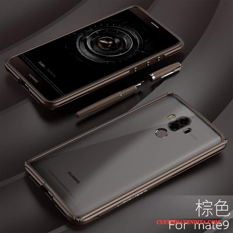 Custodia Huawei Mate 9 Protezione Telaio Metallo, Cover Huawei Mate 9 Argentotelefono