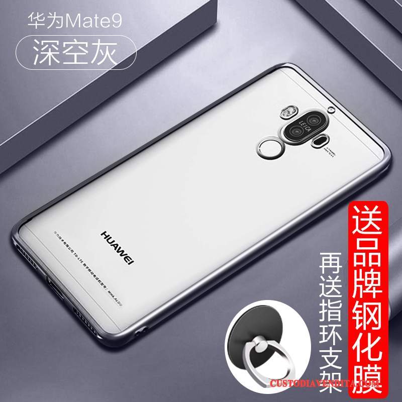 Custodia Huawei Mate 9 Protezione Tutto Incluso Tendenza, Cover Huawei Mate 9 Creativo Trasparente Argento