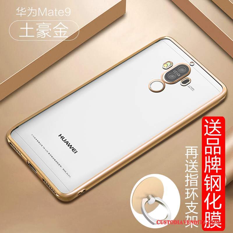 Custodia Huawei Mate 9 Protezione Tutto Incluso Tendenza, Cover Huawei Mate 9 Creativo Trasparente Argento