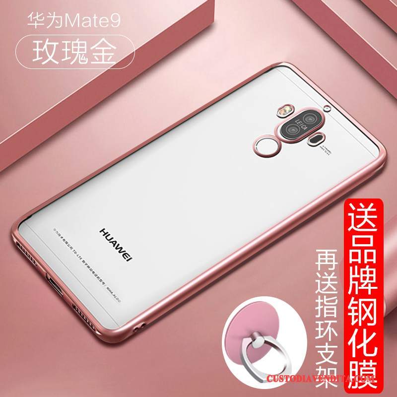 Custodia Huawei Mate 9 Protezione Tutto Incluso Tendenza, Cover Huawei Mate 9 Creativo Trasparente Argento