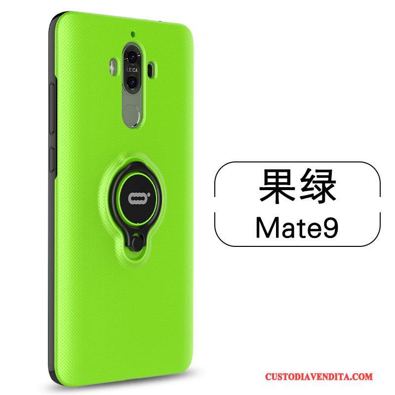 Custodia Huawei Mate 9 Silicone Anti-caduta Ring, Cover Huawei Mate 9 Protezione Fibbia Verde