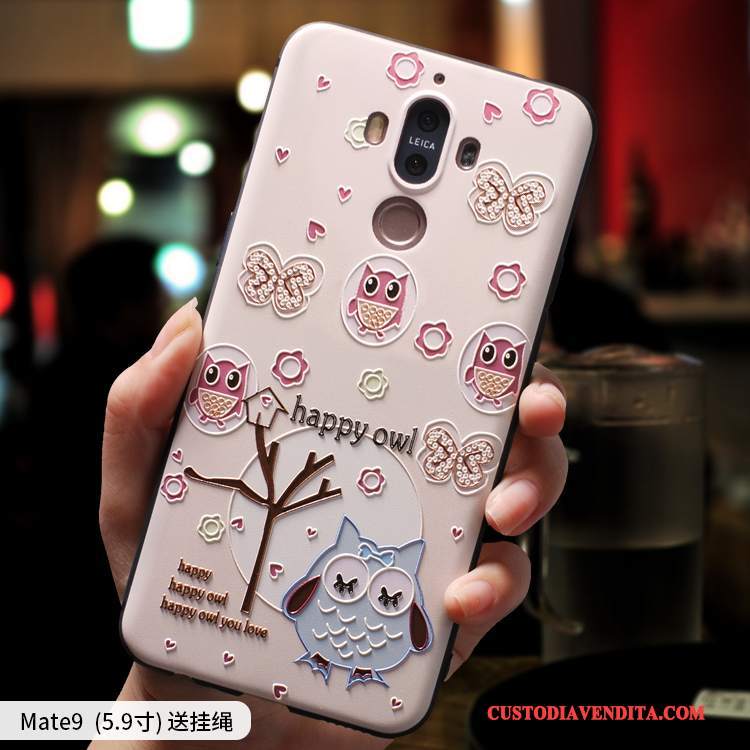 Custodia Huawei Mate 9 Silicone Morbido Bello, Cover Huawei Mate 9 Creativo Tutto Incluso Rosa