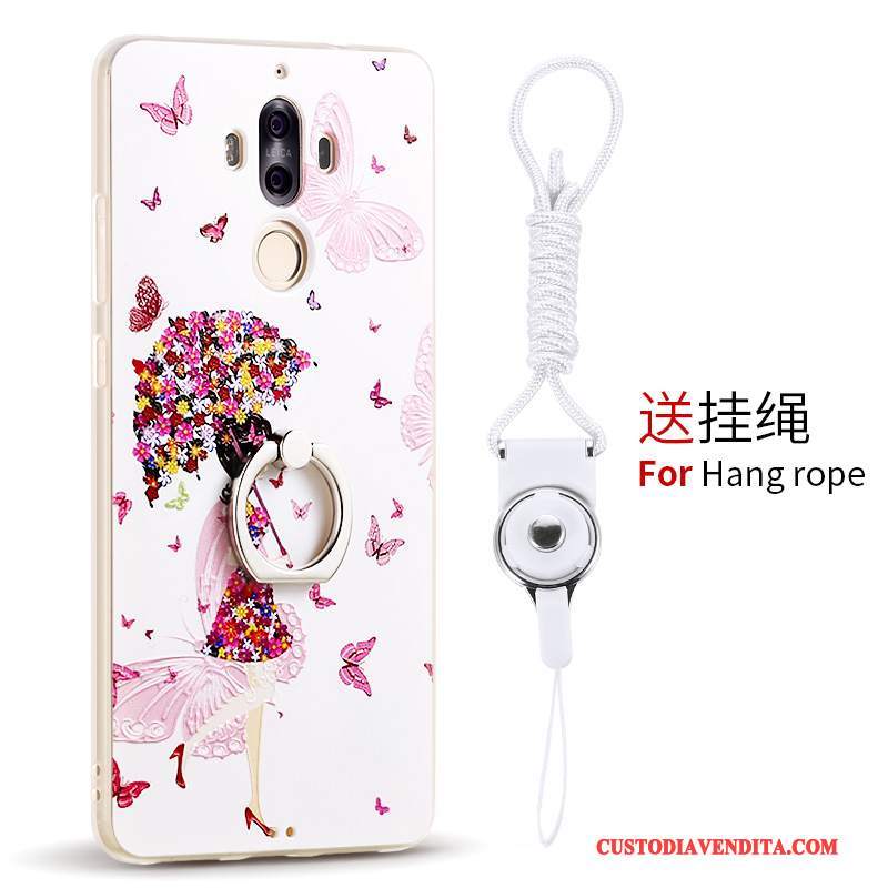 Custodia Huawei Mate 9 Silicone Telefono Anti-caduta, Cover Huawei Mate 9 Colore Ring Ornamenti Appesi