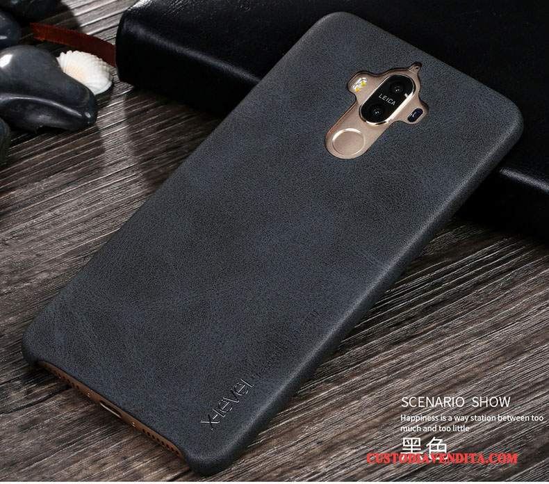 Custodia Huawei Mate 9 Vintage Telefono Anti-caduta, Cover Huawei Mate 9 Pelle Tendenza Oro