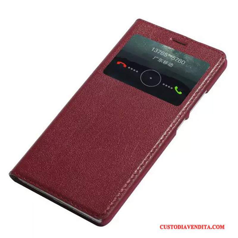 Custodia Huawei Mate S Pelle Mucca Dormienza, Cover Huawei Mate S Protezione Rossotelefono