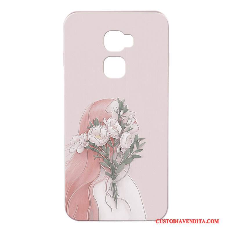 Custodia Huawei Mate S Silicone Morbido Rosa, Cover Huawei Mate S Goffratura Difficiletelefono