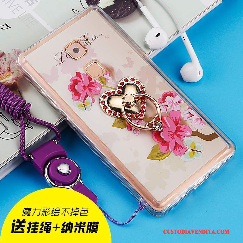 Custodia Huawei Mate S Silicone Morbidotelefono, Cover Huawei Mate S Strass Anti-caduta Rosa