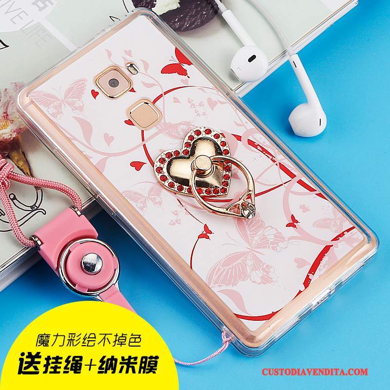 Custodia Huawei Mate S Silicone Morbidotelefono, Cover Huawei Mate S Strass Anti-caduta Rosa