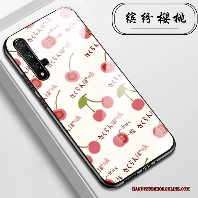 Custodia Huawei Nova 5t Anti-caduta Vetro, Cover Huawei Nova 5t Fiori Rosa