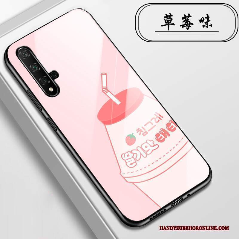 Custodia Huawei Nova 5t Anti-caduta Vetro, Cover Huawei Nova 5t Fiori Rosa