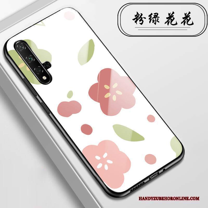 Custodia Huawei Nova 5t Anti-caduta Vetro, Cover Huawei Nova 5t Fiori Rosa