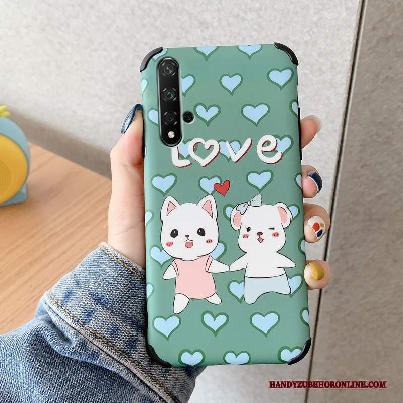 Custodia Huawei Nova 5t Cartone Animato Morbido Ratto, Cover Huawei Nova 5t Creativo Verde Anti-caduta