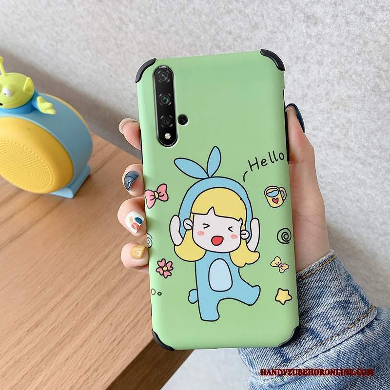 Custodia Huawei Nova 5t Cartone Animato Morbido Ratto, Cover Huawei Nova 5t Creativo Verde Anti-caduta