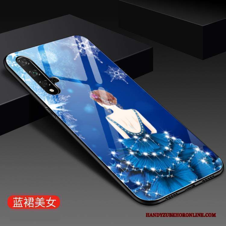 Custodia Huawei Nova 5t Moda Fresco Anti-caduta, Cover Huawei Nova 5t Blu Vetro