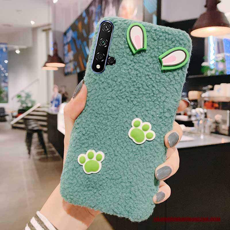 Custodia Huawei Nova 5t Moda Telefono Orecchie Di Coniglio, Cover Huawei Nova 5t Creativo Di Personalità Bello