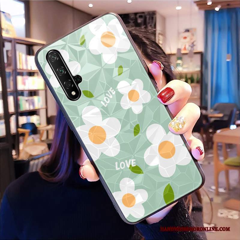 Custodia Huawei Nova 5t Net Red Piccola, Cover Huawei Nova 5t Telefono Verde