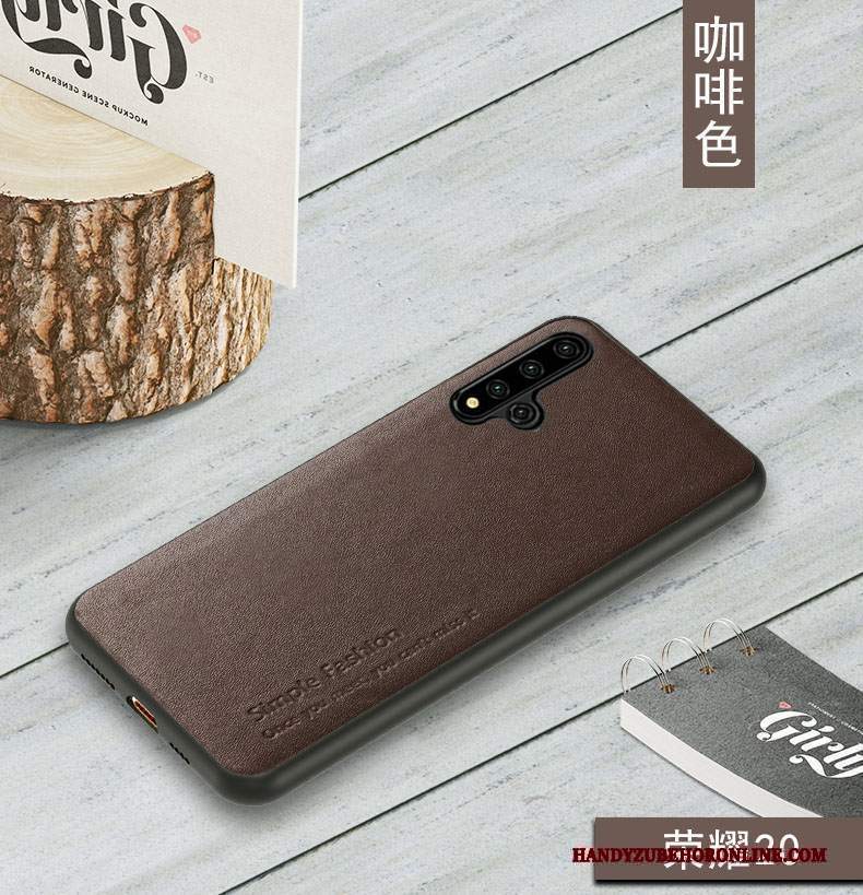 Custodia Huawei Nova 5t Pelle Anti-caduta Tutto Incluso, Cover Huawei Nova 5t Protezione Mucca Top In Pelle