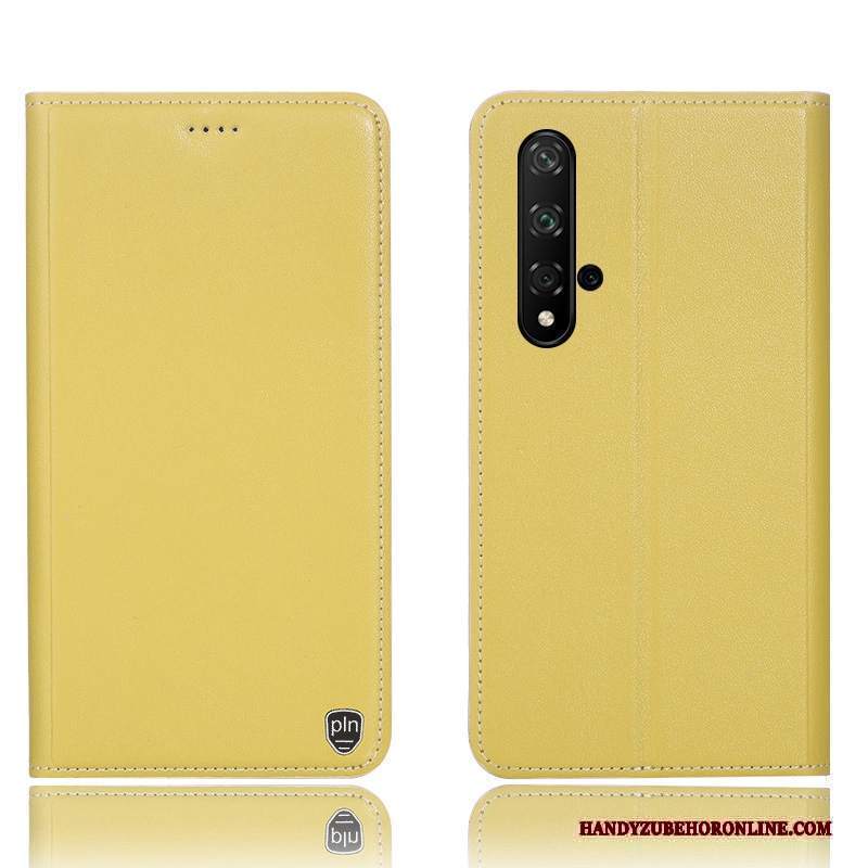 Custodia Huawei Nova 5t Pelle Telefono Giallo, Cover Huawei Nova 5t Folio Tutto Incluso Anti-caduta