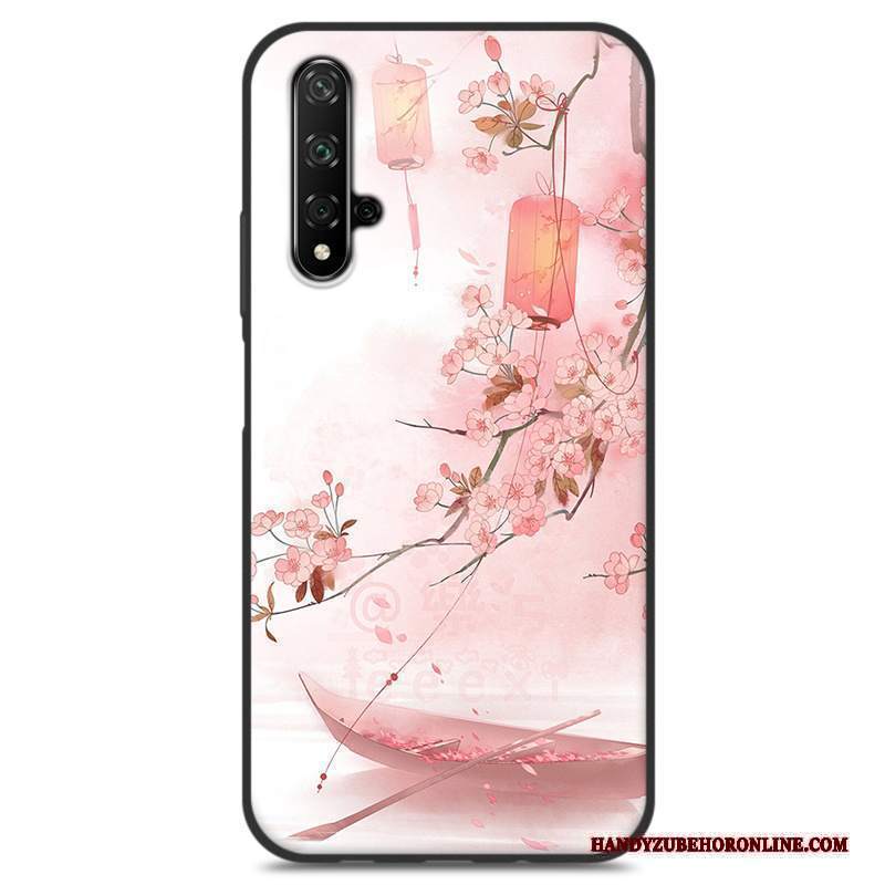 Custodia Huawei Nova 5t Silicone Blu Stile Cinese, Cover Huawei Nova 5t Protezione Telefono Piccola