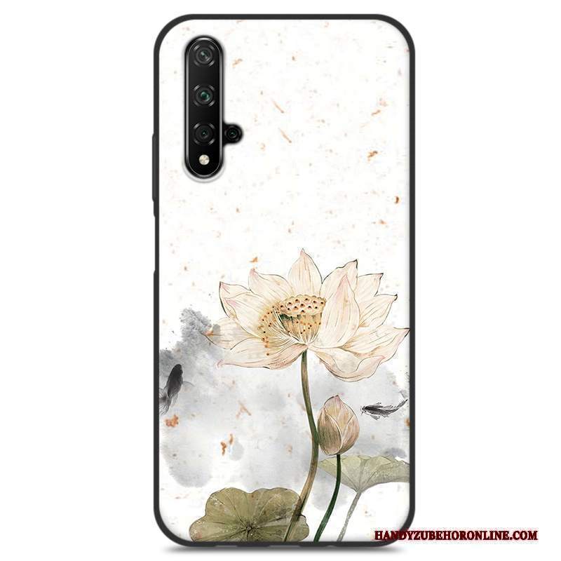 Custodia Huawei Nova 5t Silicone Blu Stile Cinese, Cover Huawei Nova 5t Protezione Telefono Piccola